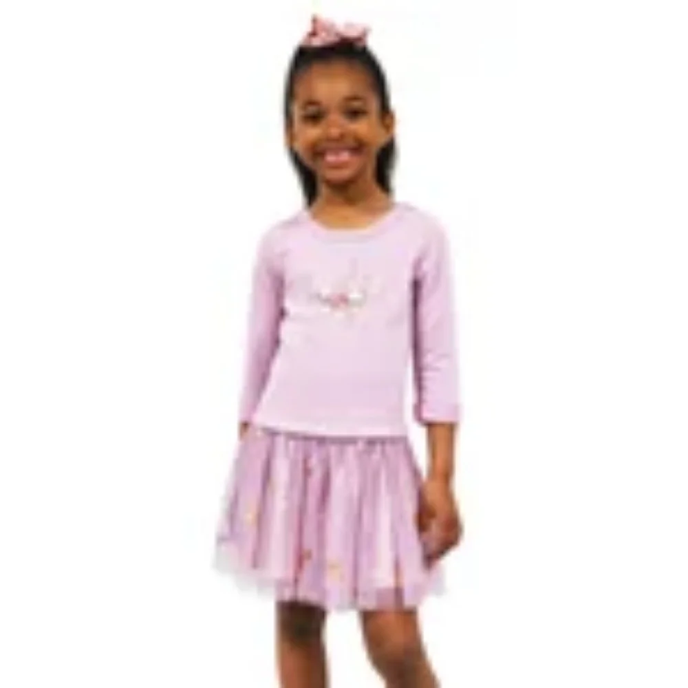 Zunie Kids' Long Sleeve Dropwaist Tutu Dress